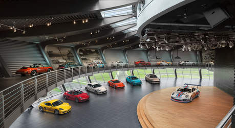 Porsche Auditorium with Porsche model range